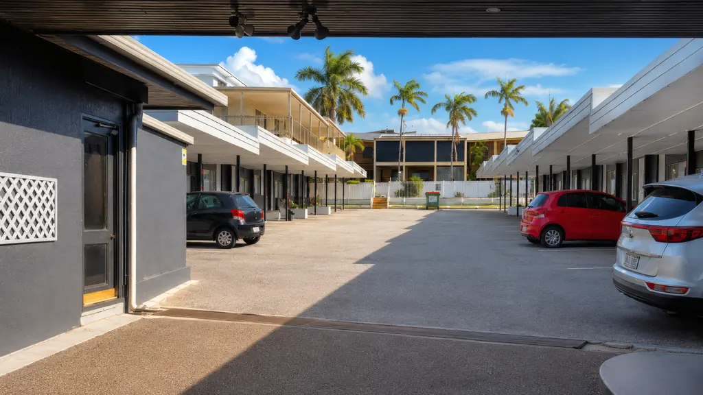 Covered undercover parking directly outside guest rooms
