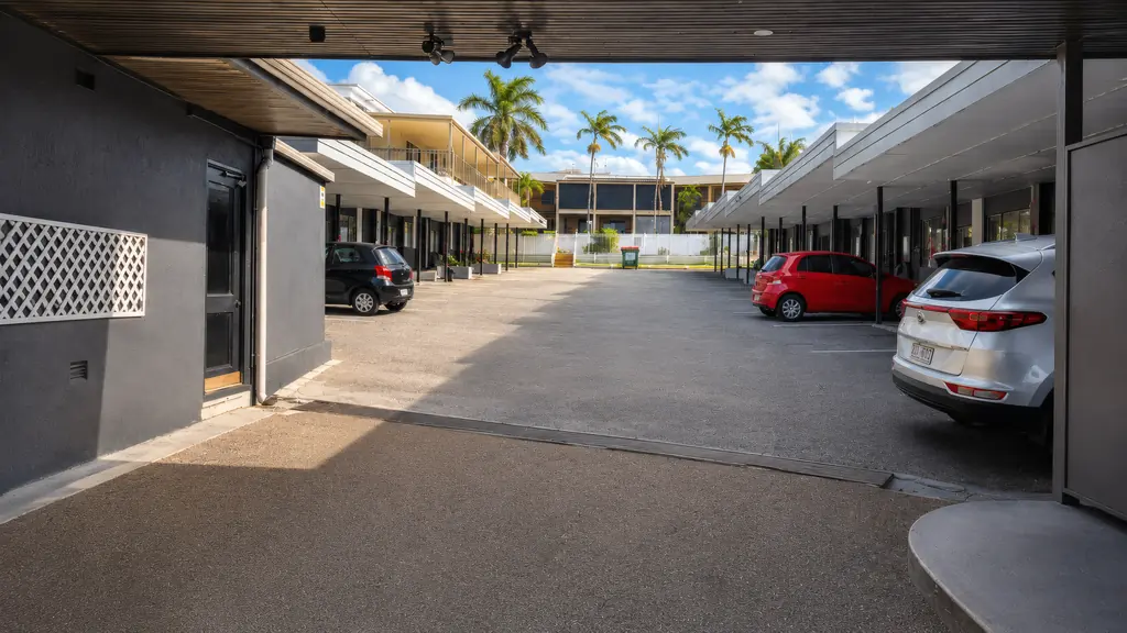 Covered undercover parking directly outside guest rooms