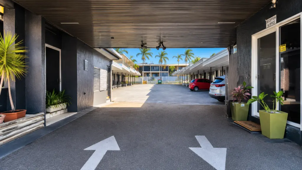 Covered undercover parking directly outside guest rooms