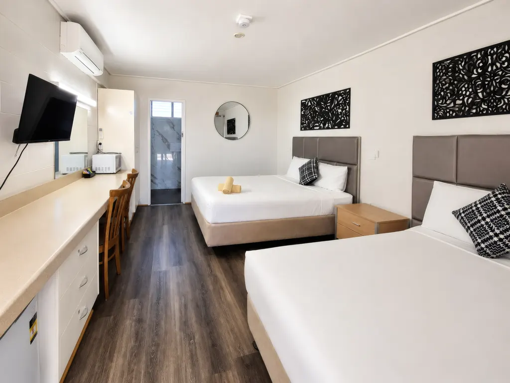 Twin Room — desk and wardrobe